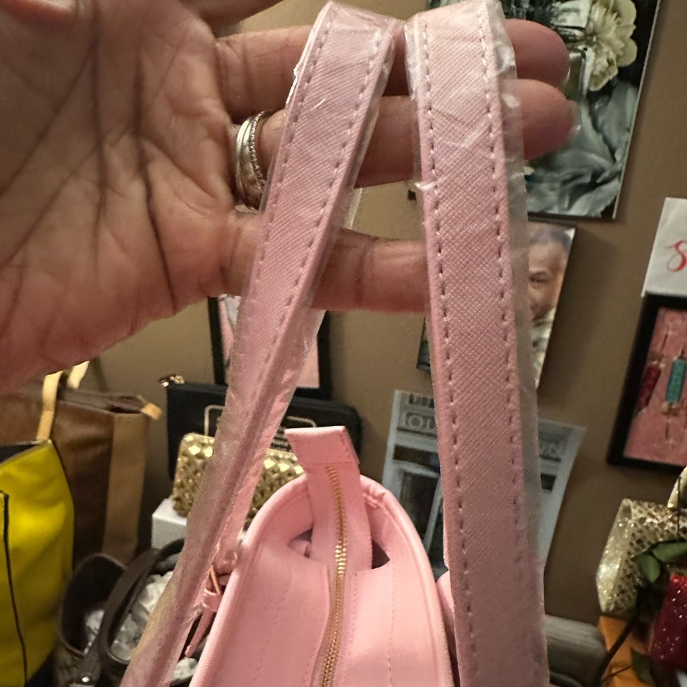 NWT VALENTINO ORLANDI Pink Tote Bag Purse & Pouch Set - Picture 9 of 15